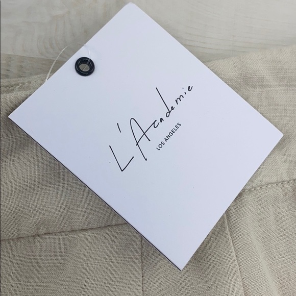 L’Academie Mina High Waist Linen Blend Pants Nude - Picture 11 of 12